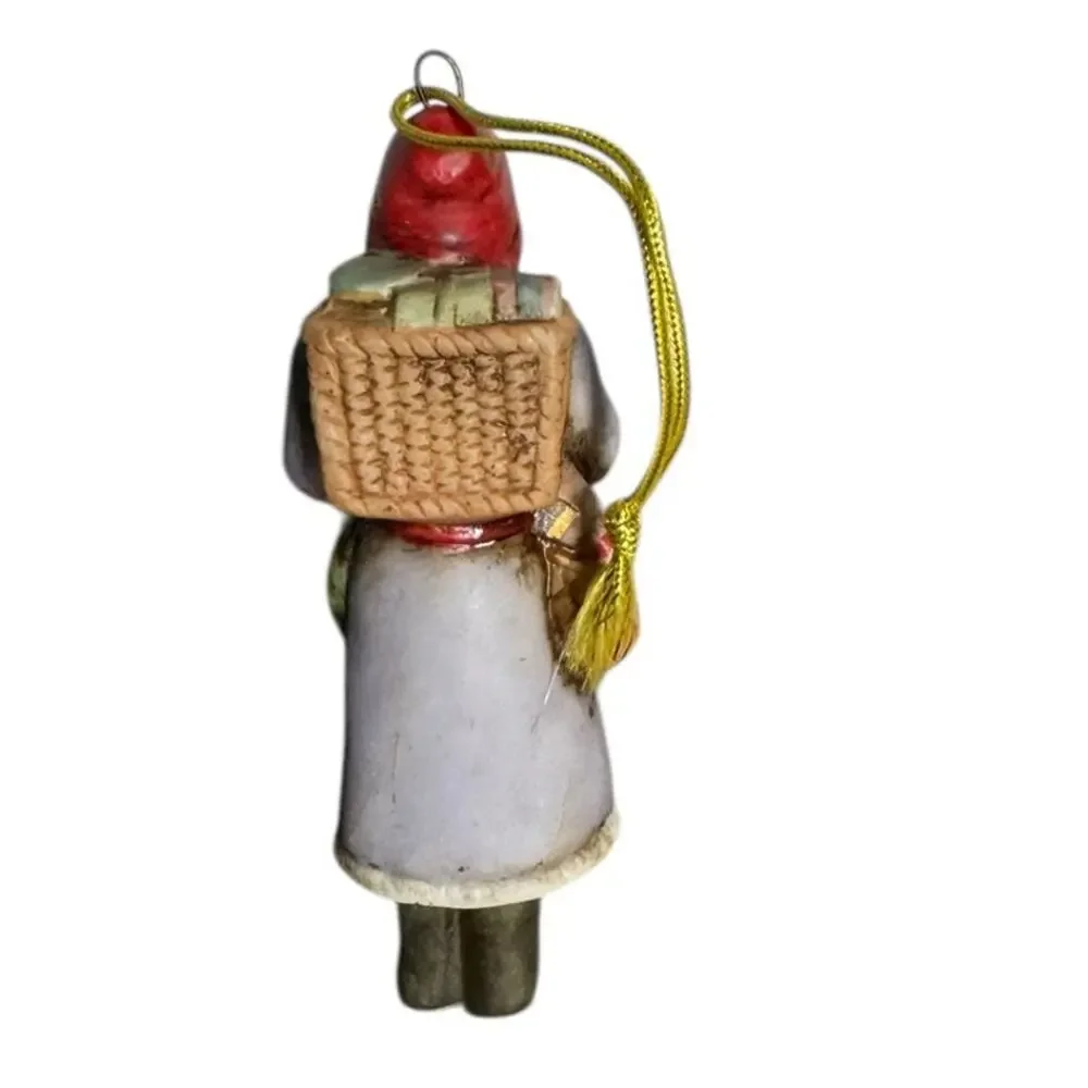 Vintage 1986 Schmid Porcelain Santa Ornament Christmas Figurine 4” Holiday